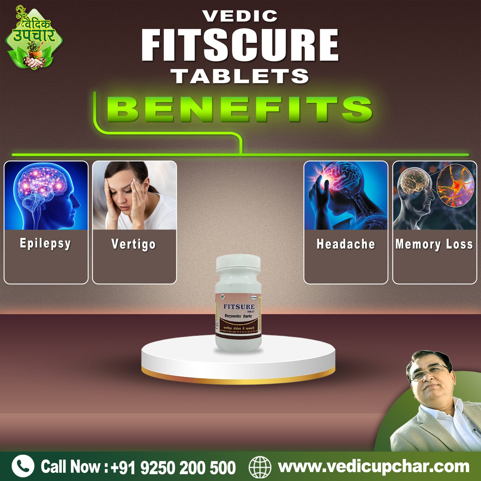 Vedic Fitscure Tablets (120 Tabs) | Multi-Action Formula for Dizziness, Vertigo & Balance Support | Natural Remedy for Equilibrium & Motion Sickness, Equilibrium |