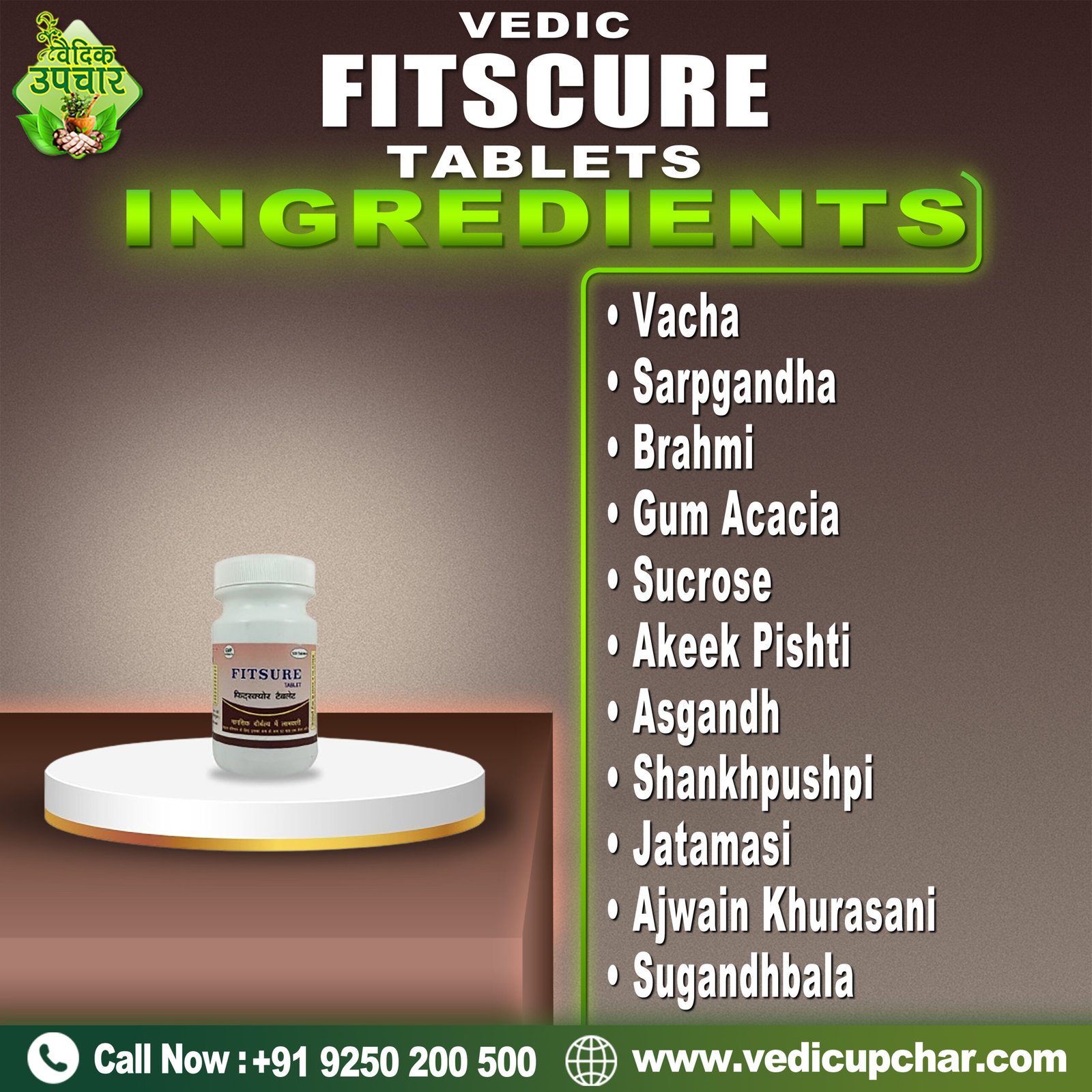 Vedic Fitscure Tablets (120 Tabs) | Multi-Action Formula for Dizziness, Vertigo & Balance Support | Natural Remedy for Equilibrium & Motion Sickness, Equilibrium |