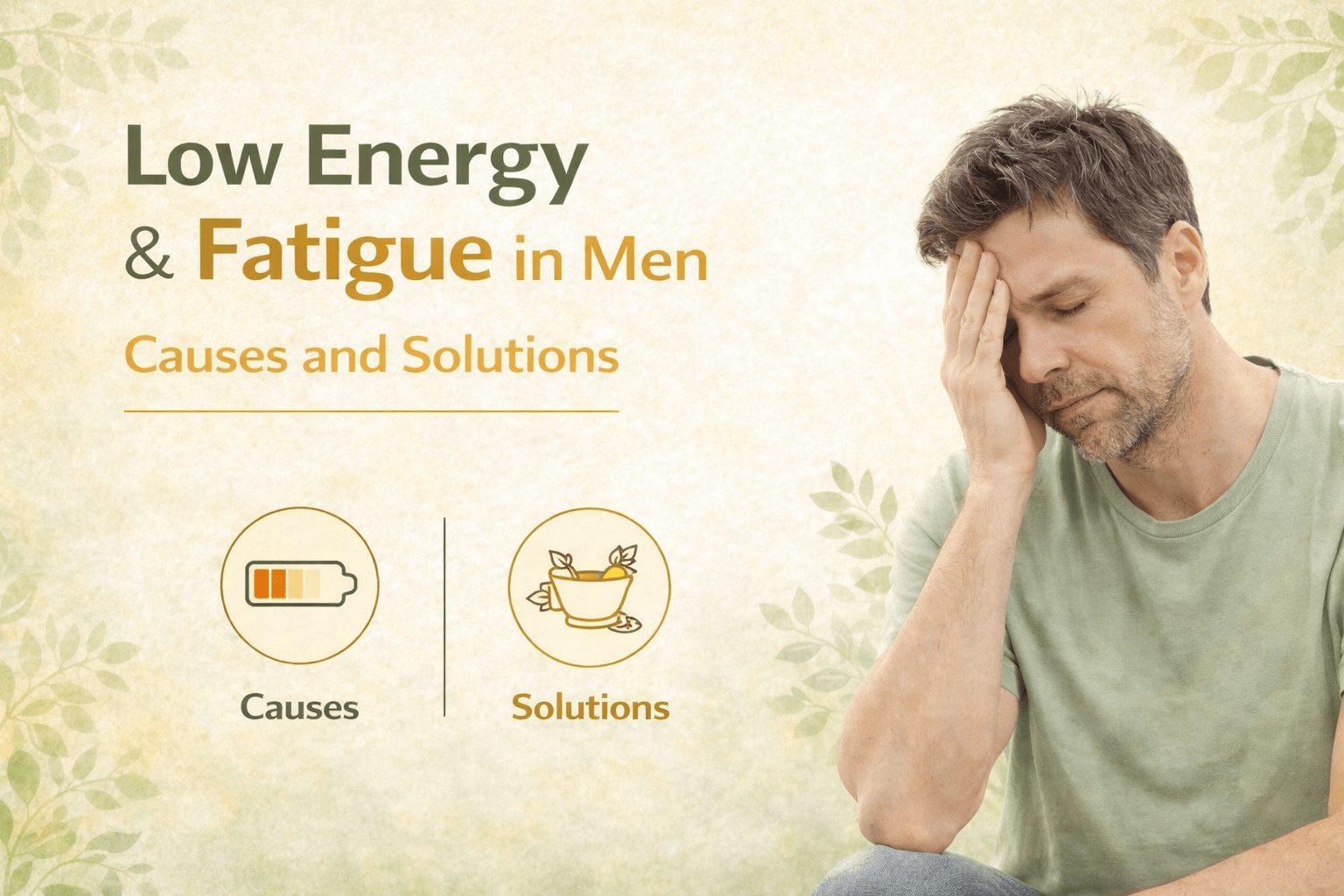 Low energy and fatigue in men: causes and solutions